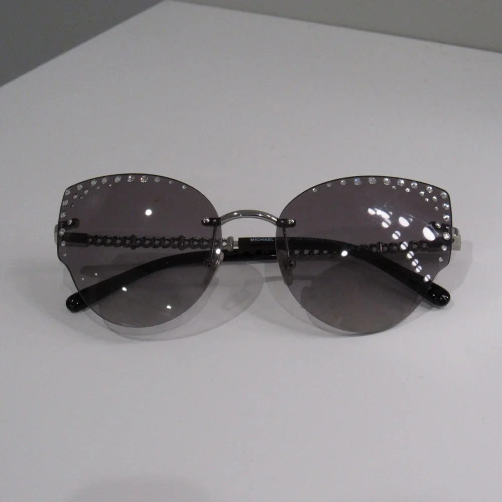 Michael Kors Black Studded Cat-Eye Sunglasses | MK1058B St. Anton - Picture 11 of 15